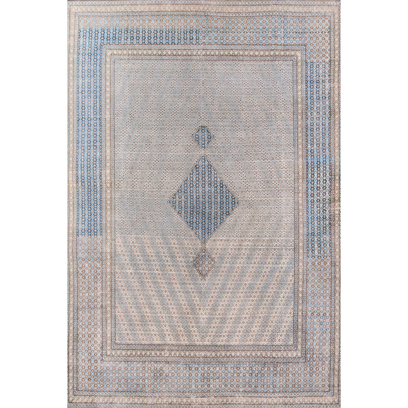 Tapis oriental bleu / brun clair Favager, Rectangle de 3 pi x 5 pi