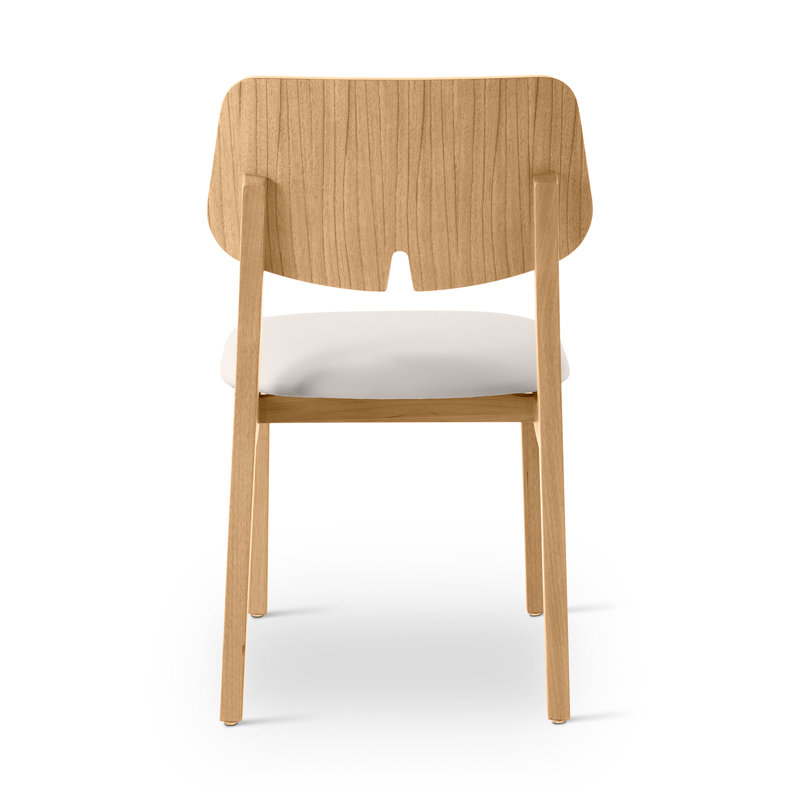 Modern Brazilian Beth Side Chair, Shimmy Cream/Nogal