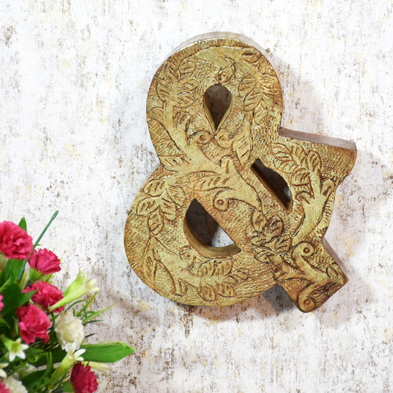 Haddam Text & Numbers Letter Block, &, Gold
