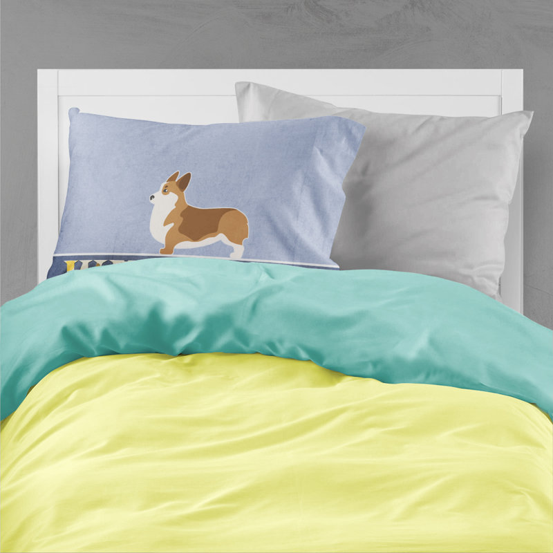 Taie d’oreiller welcome, Corgi brun