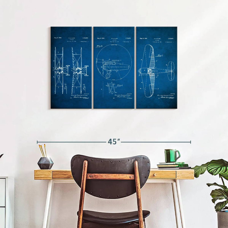 Avion, impression sur toile, H 38 po x l 24 po x P 1,25 po
