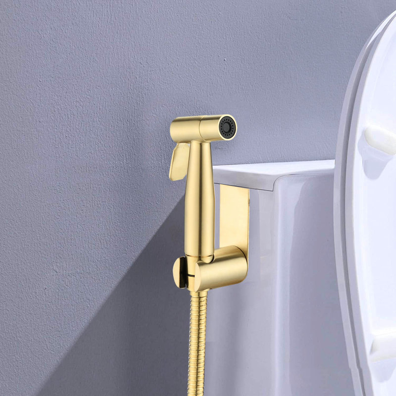 Metal Handheld Bidet - Brushed Gold Finish For Stylish Toilet Hygiene, Adjustable Spray Effective Cleaning Hygienic Finish, Corrosion Easy Maintenance And Use