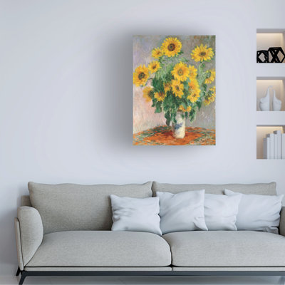 Art mural sur toile tendue - "Mon tournesol" par Claude Monet pour décoration de salon, de chambre à coucher ou de bureau - 14 x 19