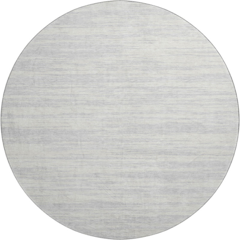 Tapis argenté Premium lavable à la machine Prisco, Rond 8 pi