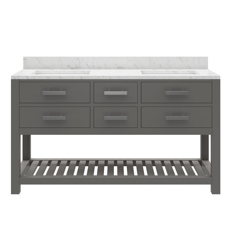 Madalyn Double Vanity, Cashmere Gray, 34'' H x 72'' W x 21.5'' D