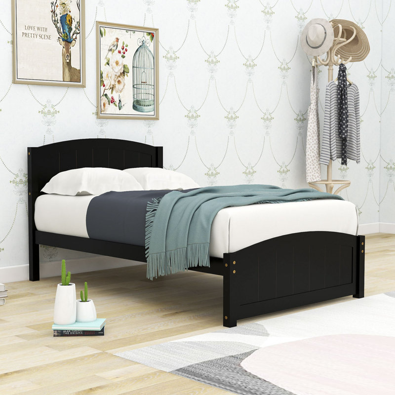 Falmouth Twin Size Platforms Bed with Headboard, Espresso