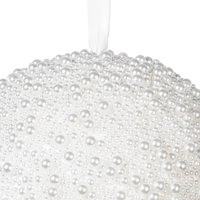 Ornement boule blanche de 8 po, comprenant 2 ornements.
