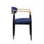 2 chaises d'appoint en tissu bleu, salle à manger contemporaine, cadre noir moderne avec revêtement inclus-1518320889