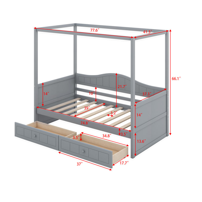 Tyair Canopy Storage Bed