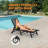 Seehill HDPE Outdoor Chaise Lounge Set Of 2, 6-Position Adjustable Outdoor Lounger With Wheels & Cup Holder, Poly Lounge Chairs, HDPE Patio Lounge Chairs For Deck, Backyard, Poolside-2005859003
