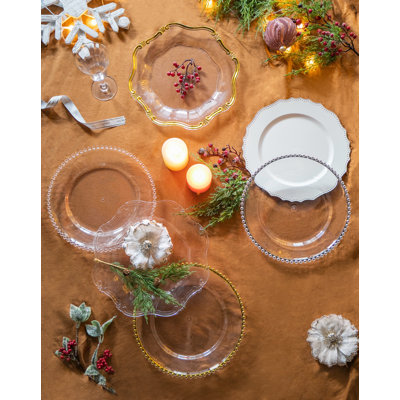 8 Pack Decorative Plate with Edge accent design