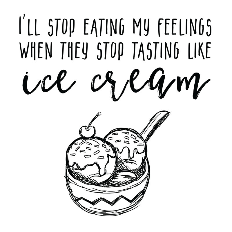 Eating My Feelings Ice Cream - Wrapped Canvas Print, 30cm H x 30cm W