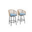 Outdoor Bar Stools Set, Patio Bar Stools With Armrests, All Weather Bar Chairs With Backrest, Bar Stools For Backyard, Garden, Pool, Balcony And Deck-Blue-39728856