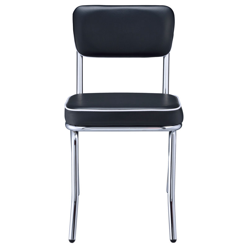 Chaises d'appoint noires et chromées (ensemble de 2)