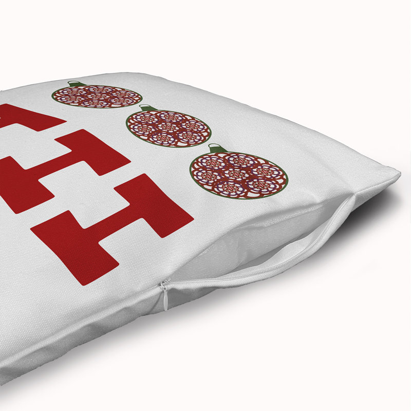 Coussin décoratif Ho Ho Ho, H 16 po x l 16 po, Rouge