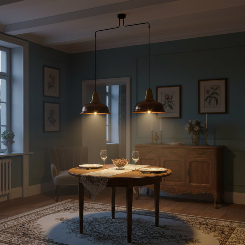 Luminaire suspendu décalé moderne 2 lumières Aurelius