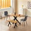 Brown Wooden Dining Table with 2 Black Chairs and Bench - Dining Furniture-2036106271-2036106268