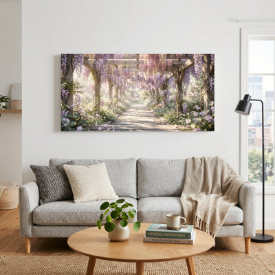 Ensemble de 1 tableau sur toile « Chemin de glycine »