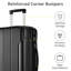 Ensemble de 3 valises extensibles à coque rigide en ABS avec double pivot, ensemble de bagages avec serrure TSA (20/24/28 pouces)