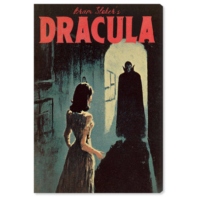 "Dracula Pulp Cover", reproduction d'art sur toile, Art rétro effrayant par Art Remedy, 30 x 45