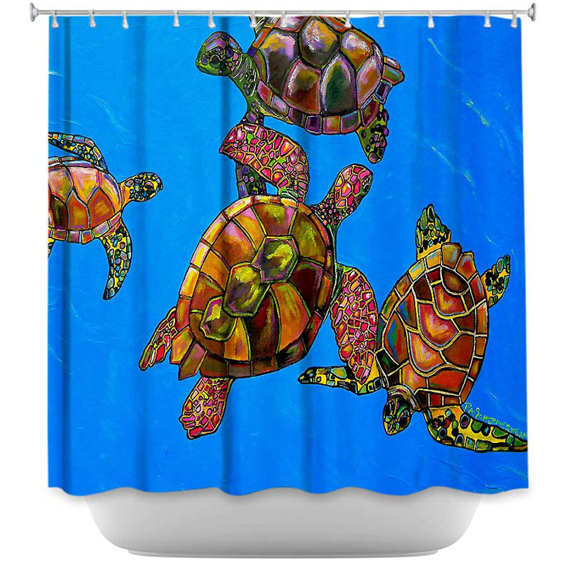 Rideau de douche simple turtles Hollon