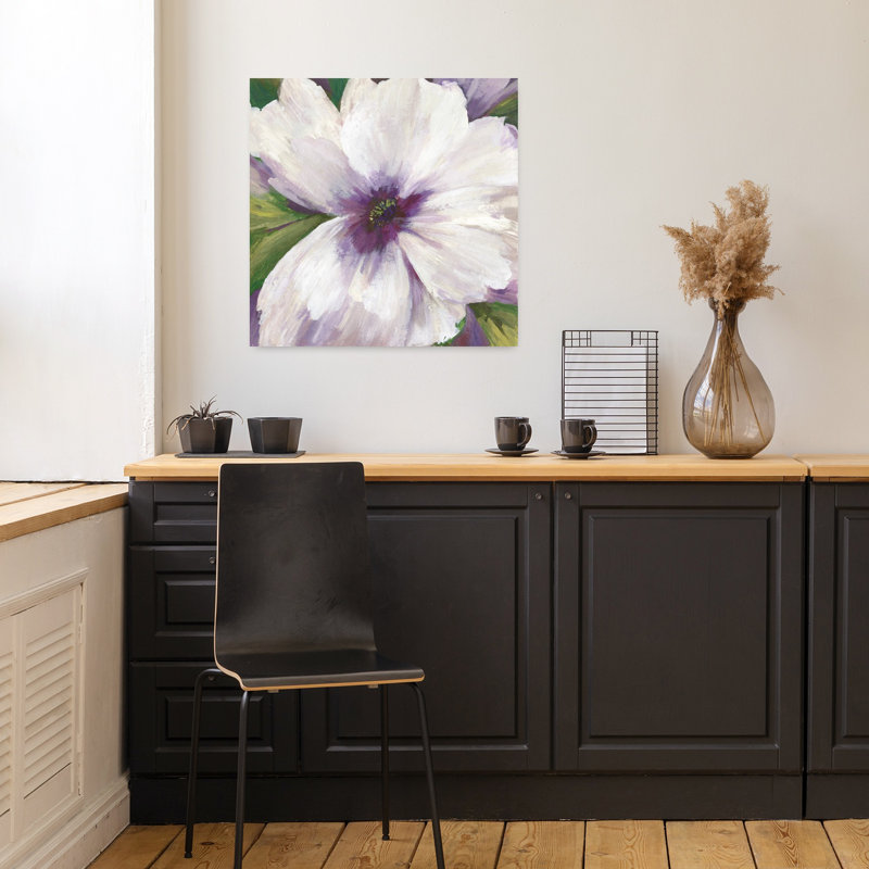 Violet Orchid II Abstract Delicate Organic Flower Nature Art, 18" H x 18" W