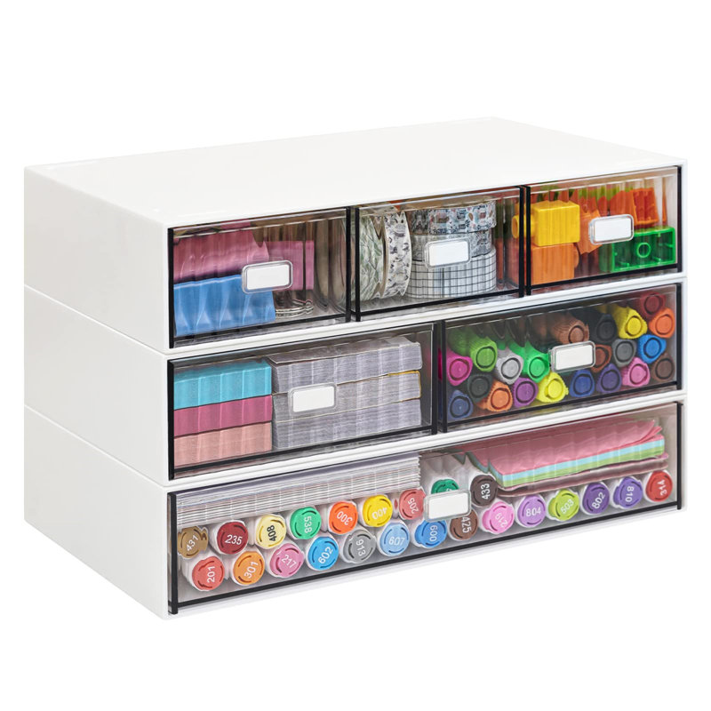 Cardae Plastic Desk Organiser, White