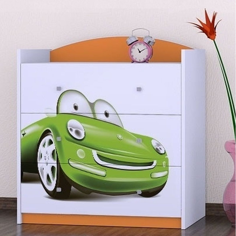 Nickols 3 Drawer Chest, Orange