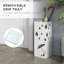 Casselli Metal Umbrella Stand, Square Umbrella Basket with 4 Hooks Drip Tray White