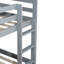 Lit superposé simple au-dessus d'un lit simple en bois massif et en bois d'hévéa massif avec échelle, plateformes de lit supérieures et inférieures fabriquées avec des lattes renforcées, gris-130172767