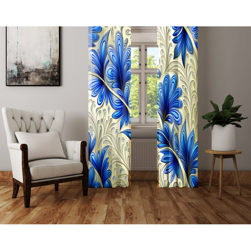 Paire de rideaux semi-transparents en polyester Aida, L 40 po x L 82 po