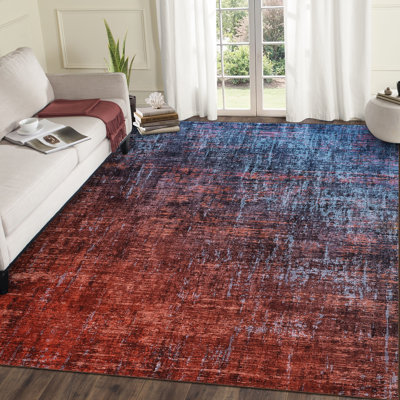 Abstract Machine Printed Area Rug