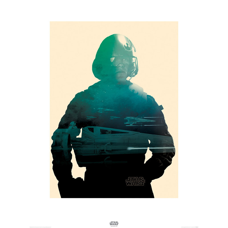 Star Wars Episode VII Poe Tri - Graphic Art Print, Paper