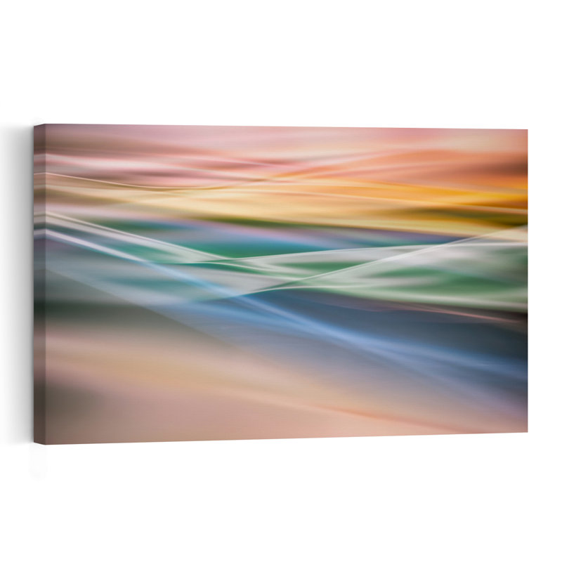 «Flowing Abstract Colors», impression d'art abstrait coloré et rêveur, H 32 po x l 48 po