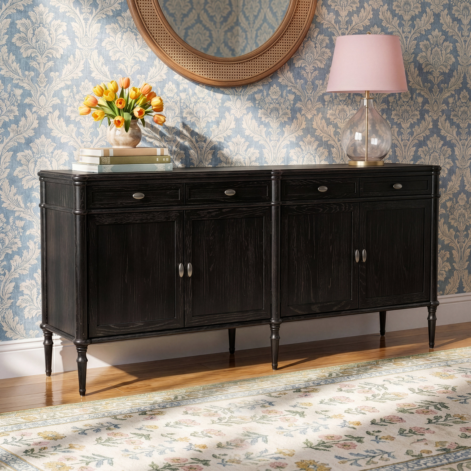 Susie 78.75'' Sideboard, Distressed Black