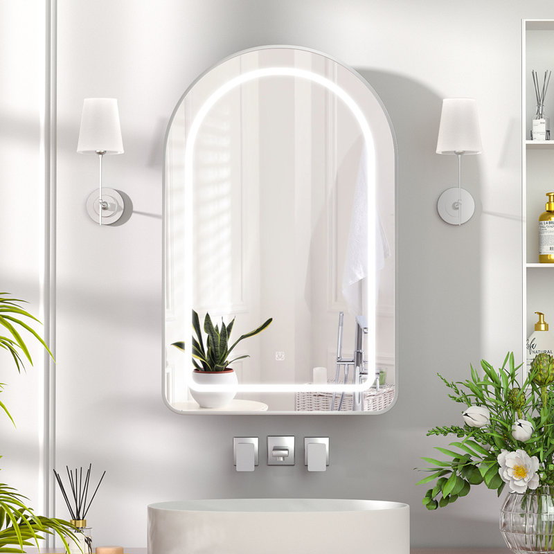 51mm W 80mm H Frameless Medicine Cabinet Mirror 3 Fixed, Silver