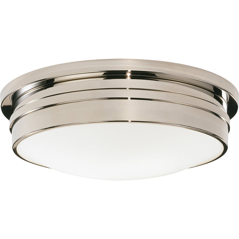 Roderick Glass Flush Mount, Polished Nickel