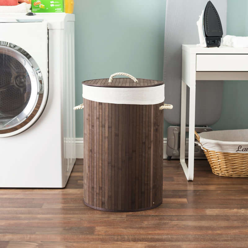 Bamboo Collapsable Hamper, Brown