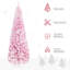 Arbre de Noël artificiel enneigé 7,5 pi de hauteur avec pin en forme de pin et branches réalistes, rose