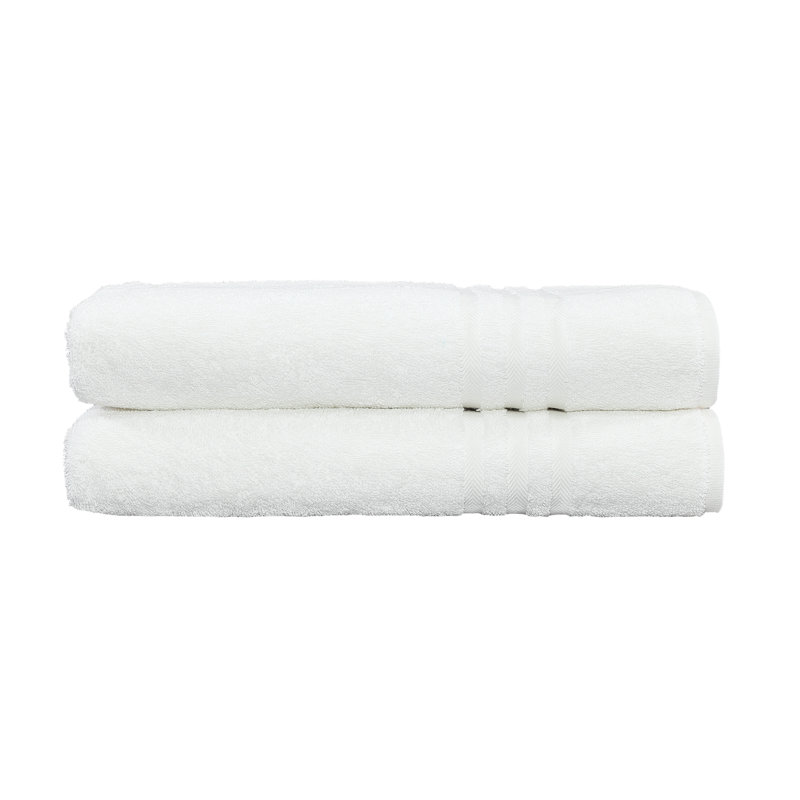 Ensemble de 2 serviettes de bain en coton 1 pièce Denzi, Blanc