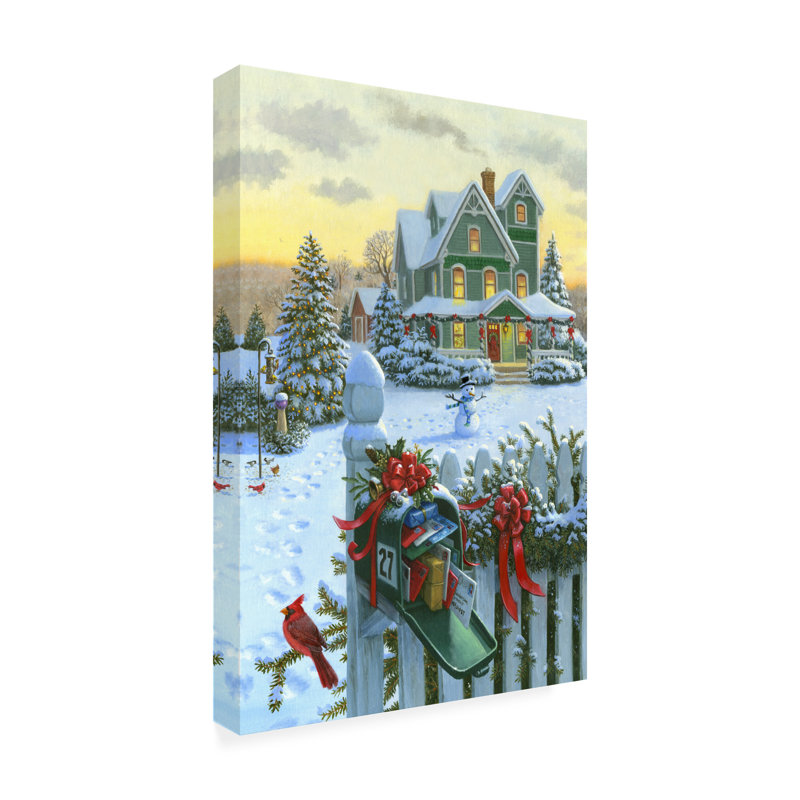 Boîte aux lettres de Noël - Sans cadre sur toile, L 12 po x H 19 po