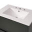 Meuble-lavabo vert 30 po avec lavabo en céramique, tiroirs pleine extension à fermeture en douceur, conception cannelée | Idée cadeau-1853597511