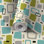 Papier de contact à peler et coller avec papier peint rétro Mid-Century moderne abstrait géométrique bleu sarcelle olive auto-adhésif et amovible