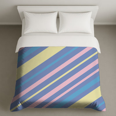 Housses de couette pastel à rayures diagonales