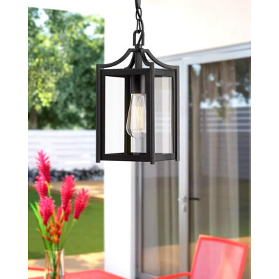 Luminaire suspendu d'extérieur en verre clair Sanded
