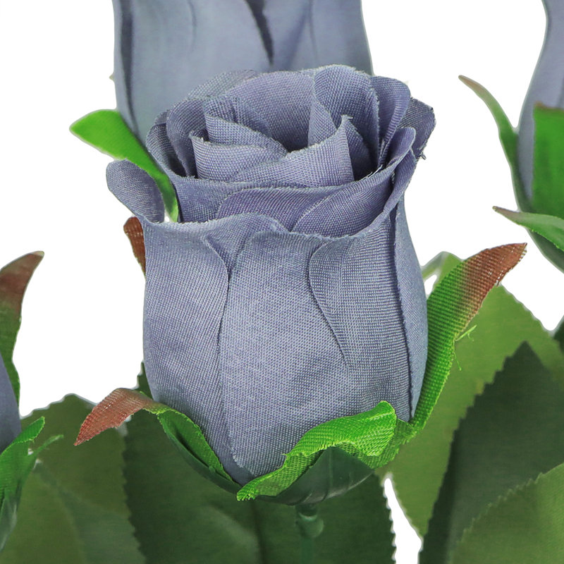 Bouquet de roses artificielles, Gris bleu