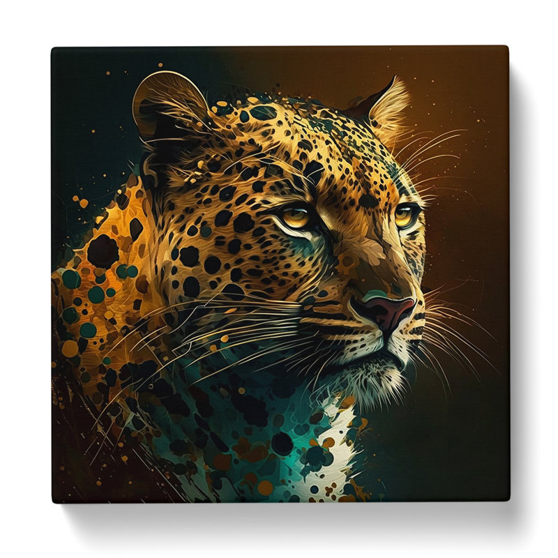 Leopard Expressionism - Wrapped Canvas, 50cmH x 50cmW