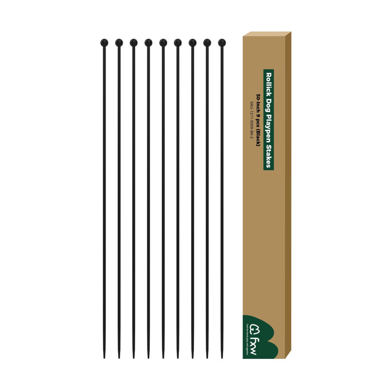 Piquets de remplacement pour parc pour chien FXW, seulement pour Rollick / parc pour chien instantané, 9 pièces | Breveté