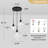 Concow 3 - Light Dimmable Black Cluster Pendant With Clear  Globe Glass