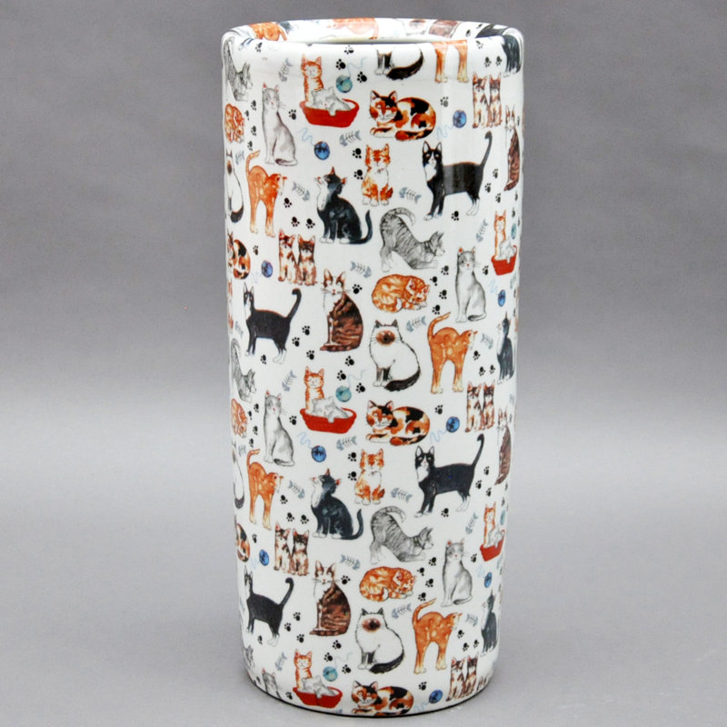 Cowen Hand-Finished Ceramic Freestanding Umbrella Stand – Vintage Glazed Design, Elegant Décor for Hallways or Entryways